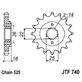 Reťazové koliečko JT JTF 740-14 14T, 525
